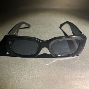 Stylish Black Chanel Rectangular Sunglasses